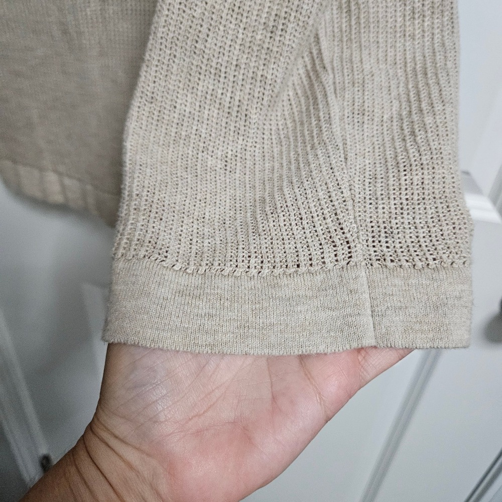 Abercrombie & Fitch Crochet Style Layering Knit Tank Mens Lg Tan Cotton Blend - Picture 8 of 9
